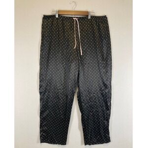 Coquette Pink K Women XL Black Polka Dot Satin Pajama Pants Sleepwear Loungewear